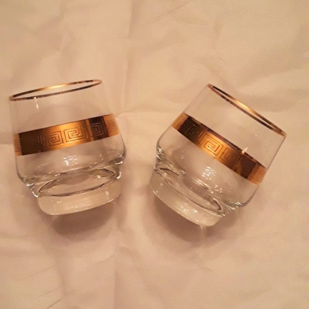 ⭐RARE⭐♥️ANTIQUE ♥️Greek Key 24 karat gold glasses